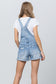 High Rise Roll Up Denim Overall Romper