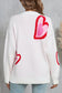 Angel Wings Heart Round Neck Long Sleeve Sweater