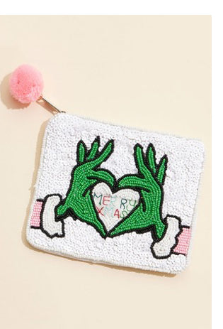 Grinch Sequin Coin Purse