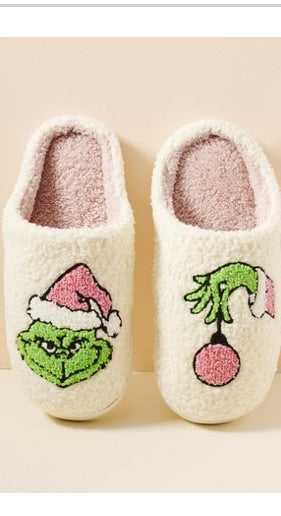 Grinch Pink Slippers