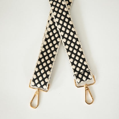 Black & Cream Woven Dot Strap