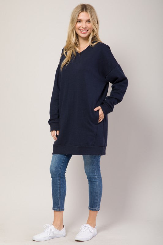 Plus Oversized V Neck Sweatshirt Pullover Tunic