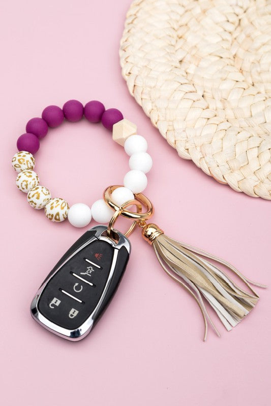 Silicone Gold Leo Key Ring Bracelet