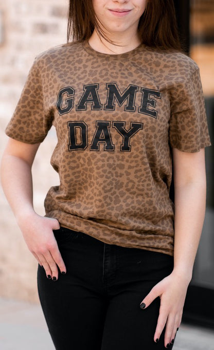 Game Day Leopard Graphic Tee