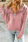 Double Take Half-Zip Thumbhole Sleeve Hoodie