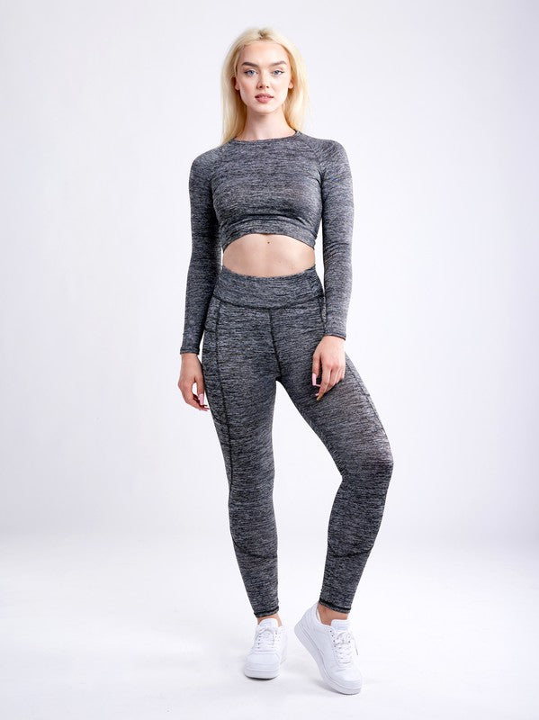 High-Waisted Classic Gym Leggings w Pockets