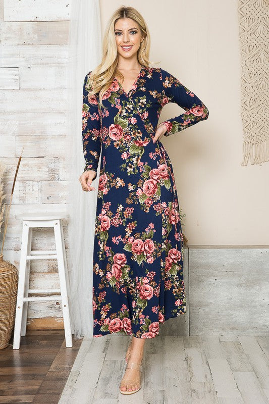 Floral Maxi Wrap Dress