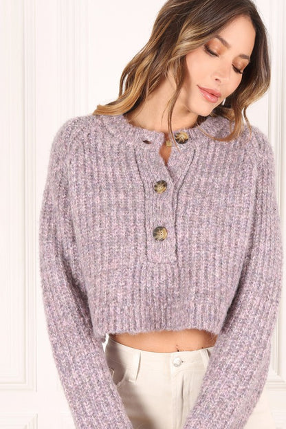 Melange multicolor sweater top