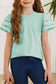 Round Neck Flutter Sleeve T-Shirt