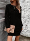 Ribbed Round Neck Long Sleeve Dress