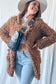 OPENFRONT LONG SLEEVE COLLARED FUR COAT FUR JACKET